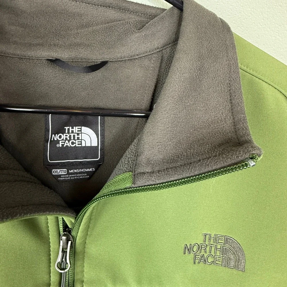The North Face Mens XXL Green Apex Bionic Softshell Fleece Lined Jacket Full Zip
